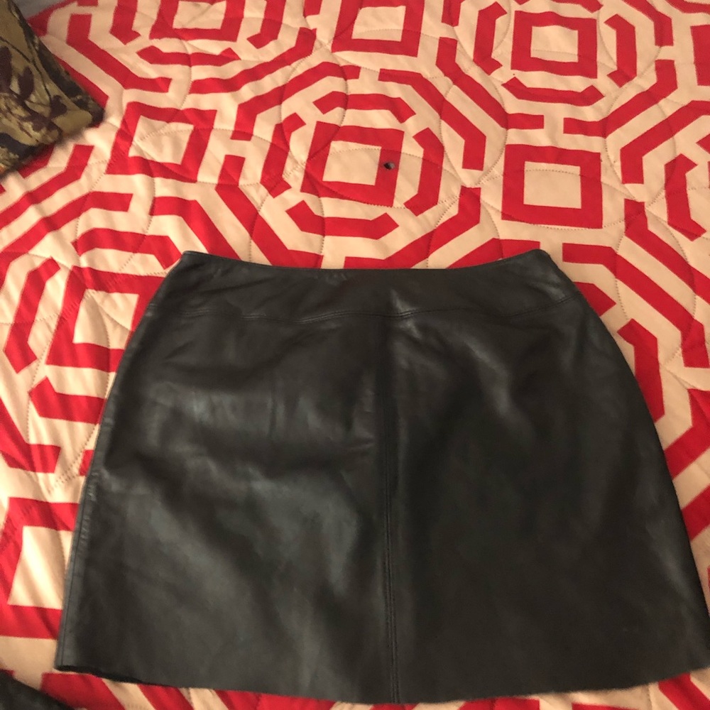 Black leather skirt